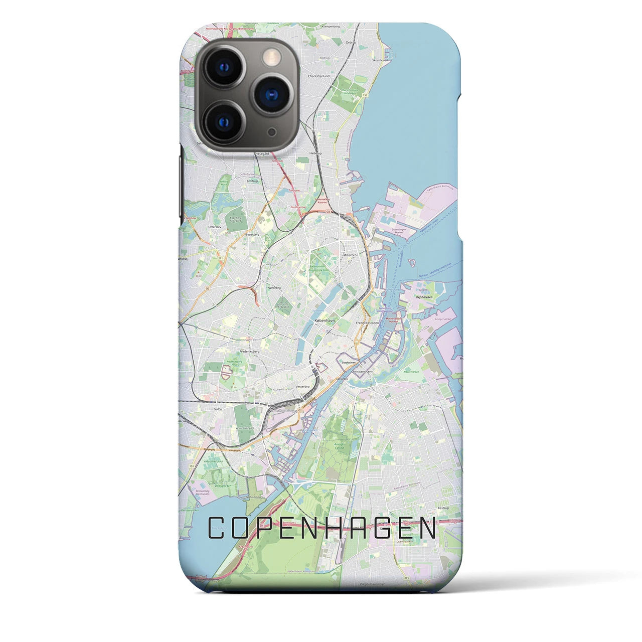 【コペンハーゲン】地図柄iPhoneケース（バックカバータイプ・ナチュラル）iPhone 11 Pro Max 用