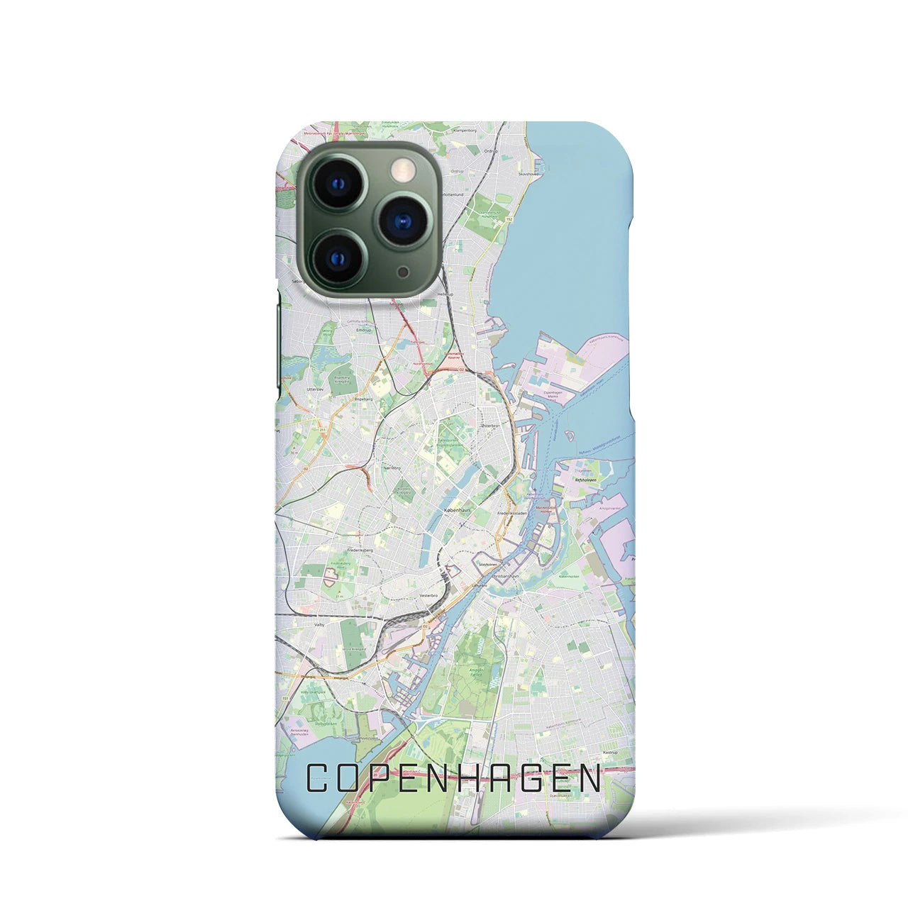 【コペンハーゲン】地図柄iPhoneケース（バックカバータイプ・ナチュラル）iPhone 11 Pro 用