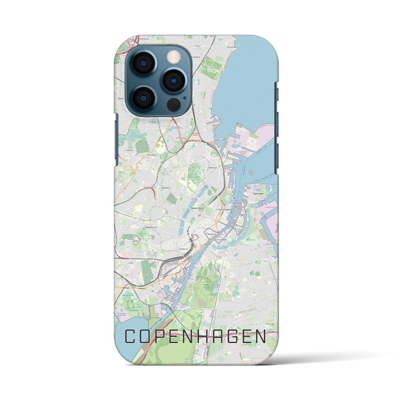 【コペンハーゲン】地図柄iPhoneケース（バックカバータイプ・ナチュラル）iPhone 12 / 12 Pro 用