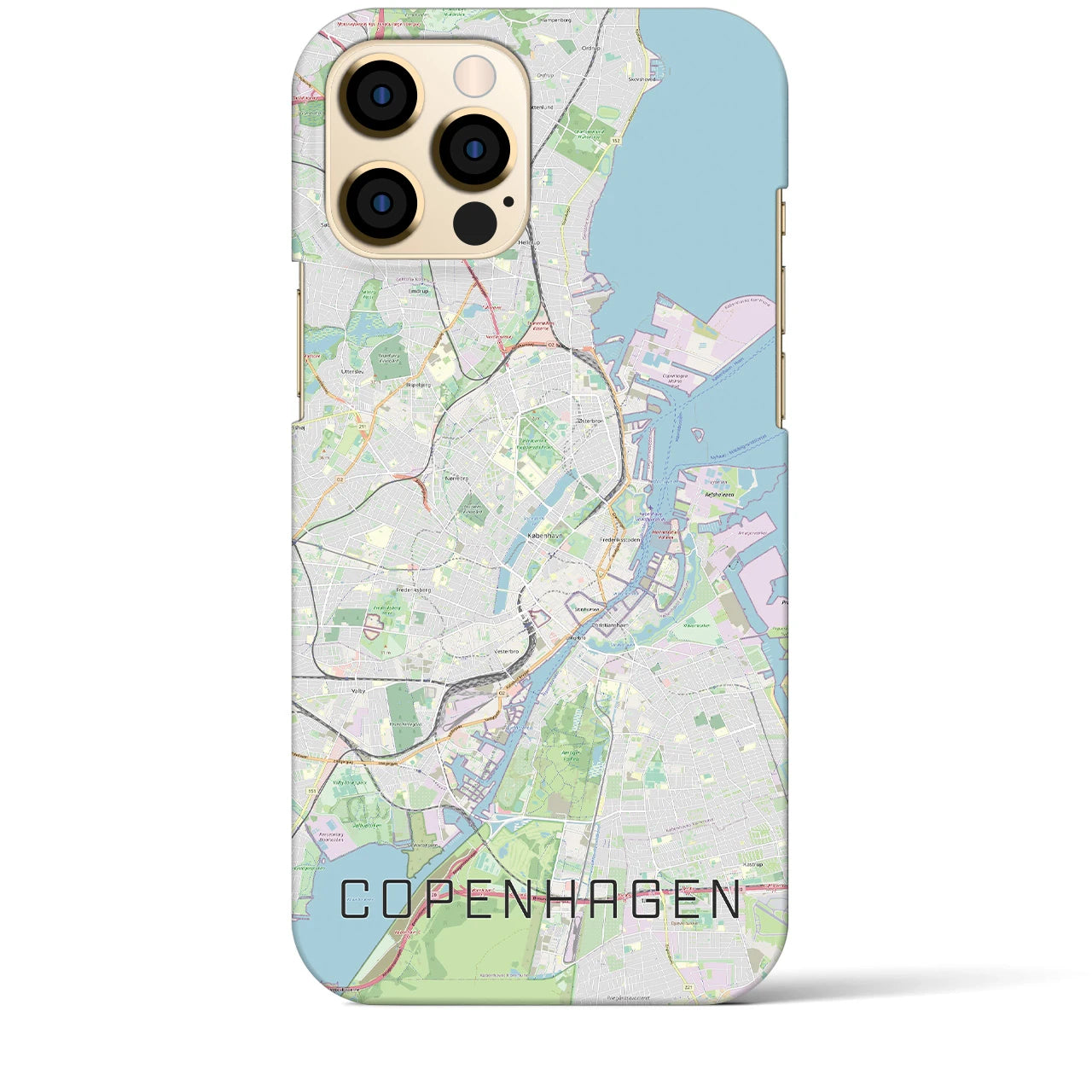 【コペンハーゲン】地図柄iPhoneケース（バックカバータイプ・ナチュラル）iPhone 12 Pro Max 用