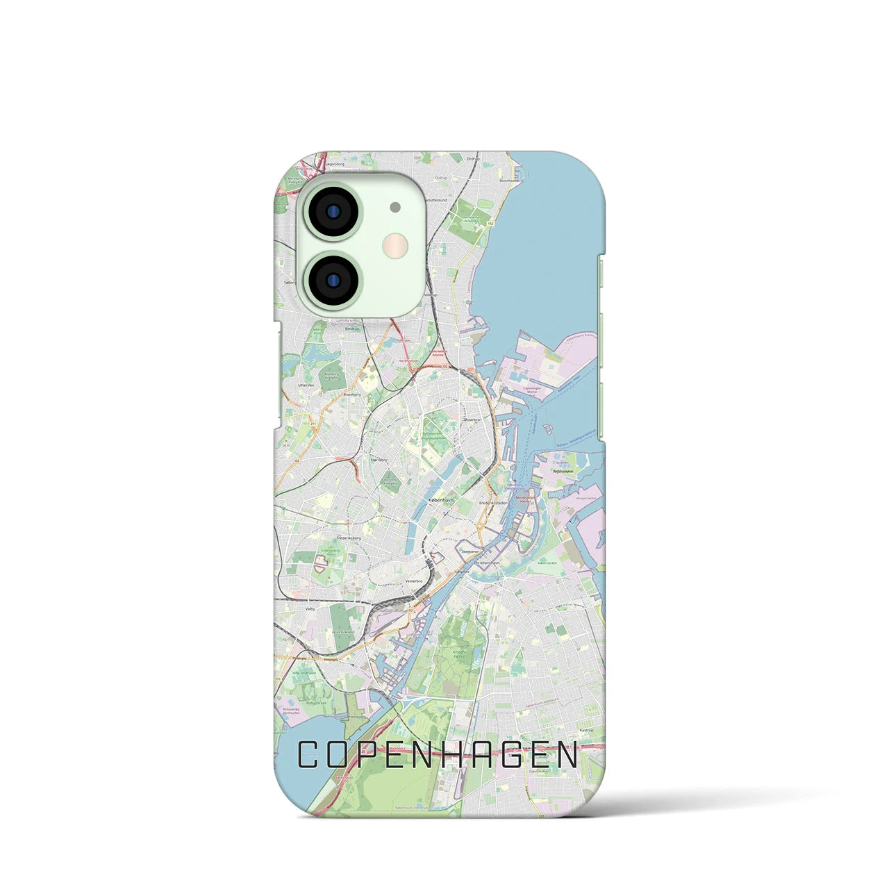 【コペンハーゲン】地図柄iPhoneケース（バックカバータイプ・ナチュラル）iPhone 12 mini 用