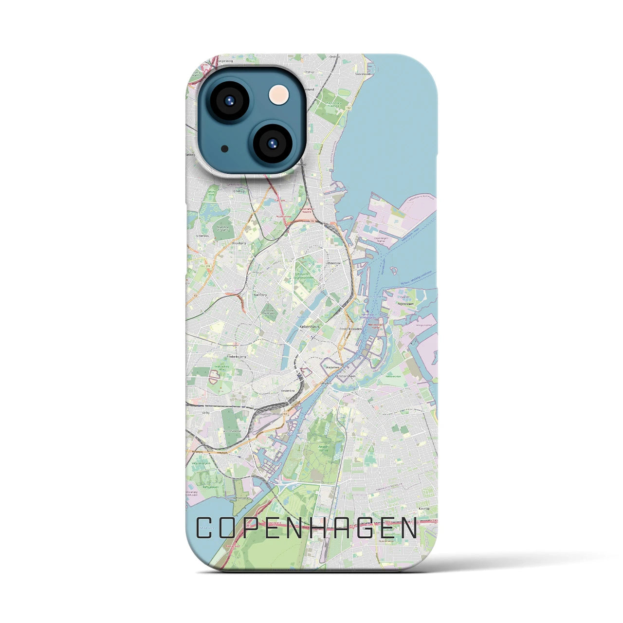 【コペンハーゲン】地図柄iPhoneケース（バックカバータイプ・ナチュラル）iPhone 13 用