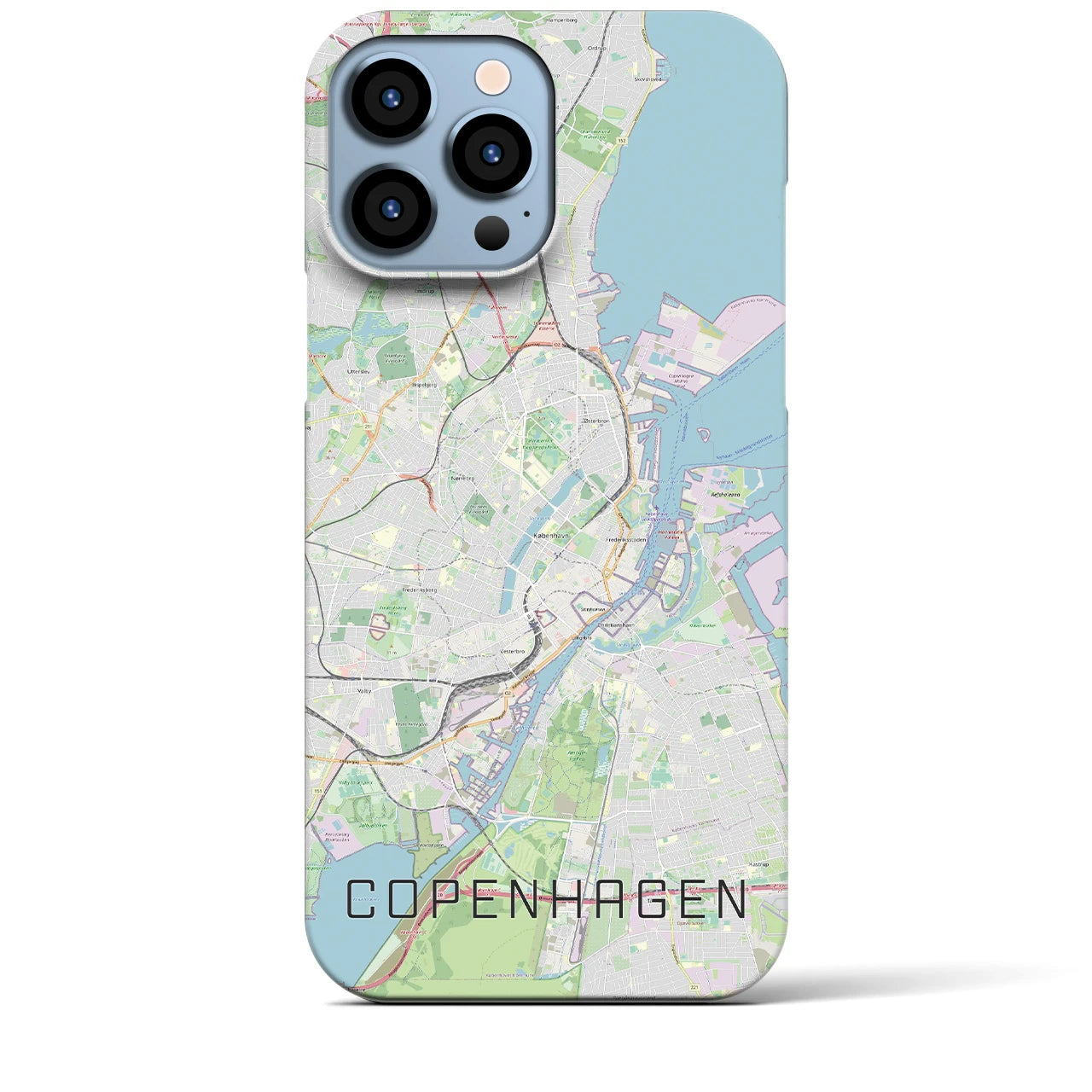 【コペンハーゲン】地図柄iPhoneケース（バックカバータイプ・ナチュラル）iPhone 13 Pro Max 用