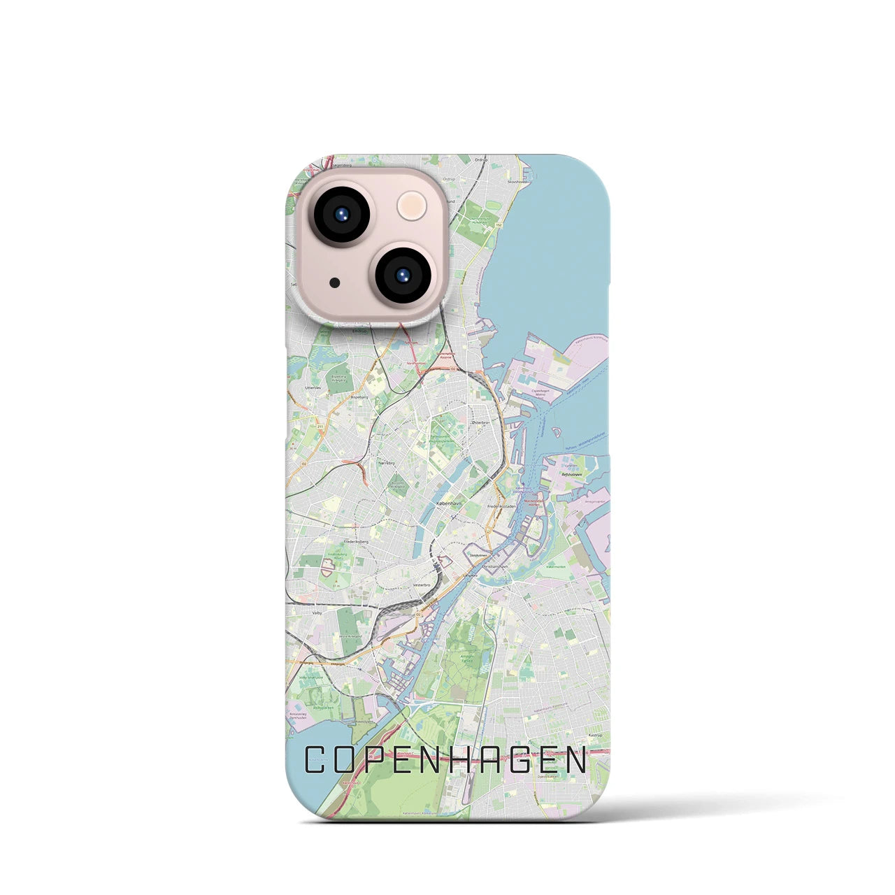 【コペンハーゲン】地図柄iPhoneケース（バックカバータイプ・ナチュラル）iPhone 13 mini 用