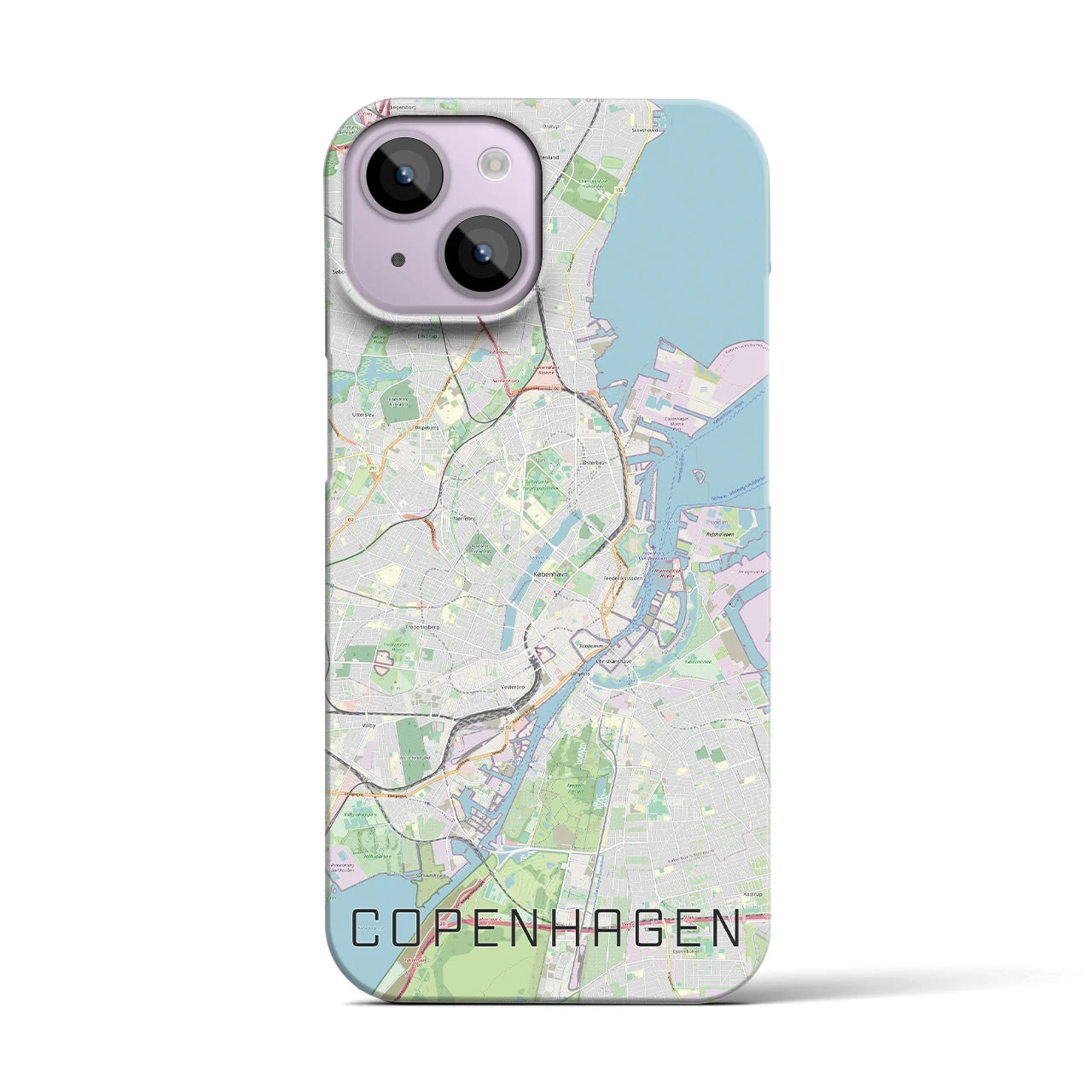 【コペンハーゲン】地図柄iPhoneケース（バックカバータイプ・ナチュラル）iPhone 14 用