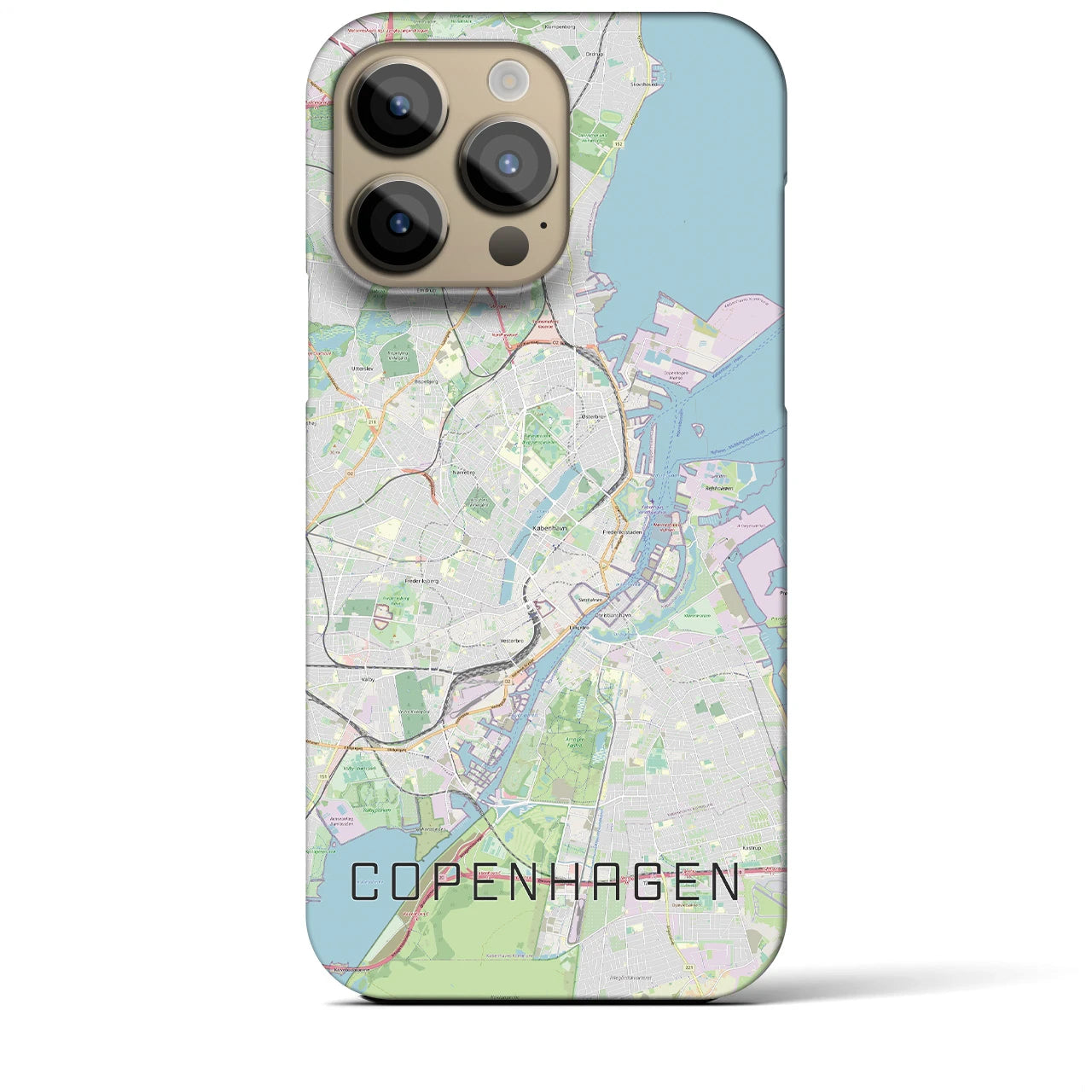 【コペンハーゲン】地図柄iPhoneケース（バックカバータイプ・ナチュラル）iPhone 14 Pro Max 用