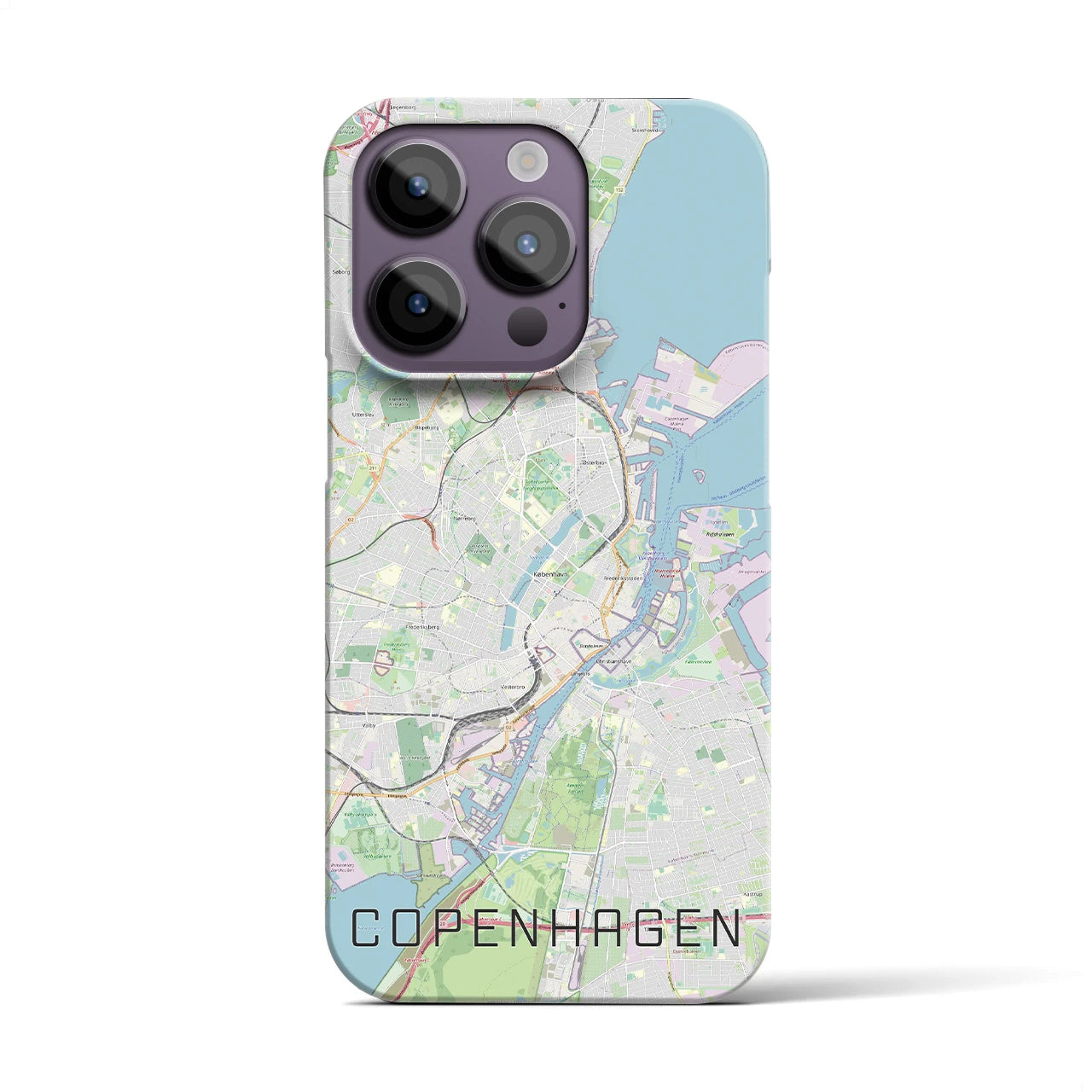 【コペンハーゲン】地図柄iPhoneケース（バックカバータイプ・ナチュラル）iPhone 14 Pro 用
