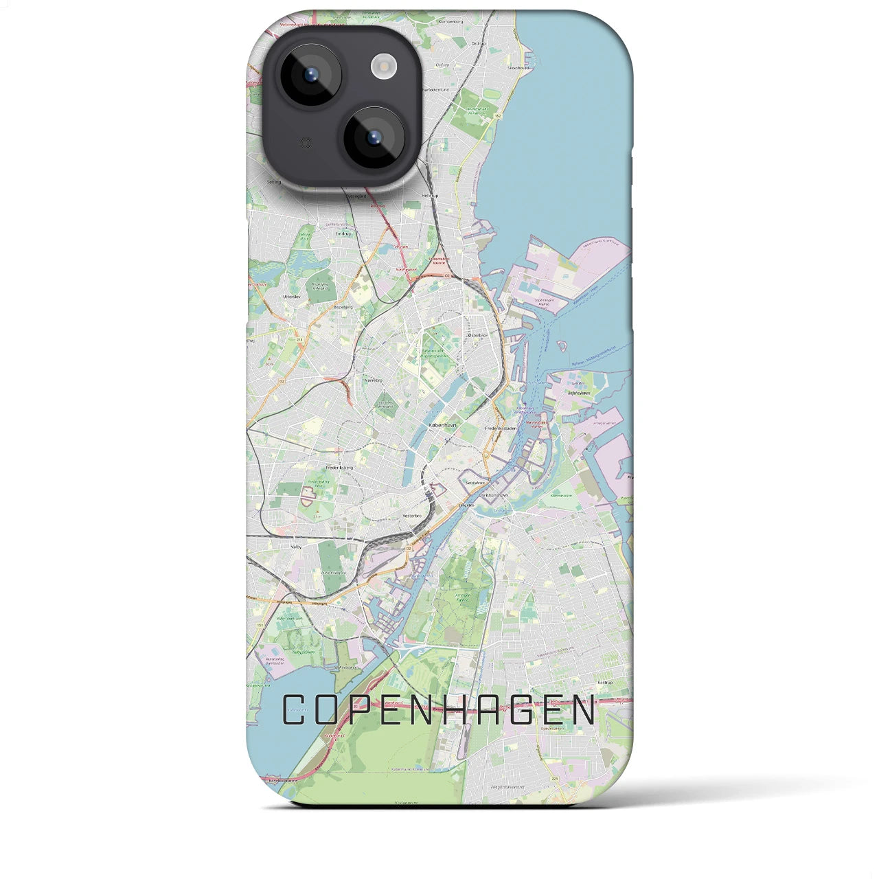 【コペンハーゲン】地図柄iPhoneケース（バックカバータイプ・ナチュラル）iPhone 14 Plus 用