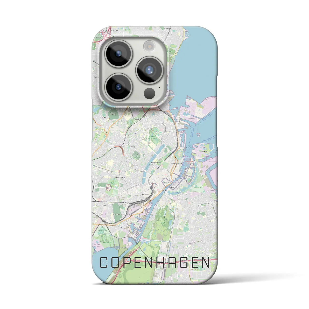 【コペンハーゲン】地図柄iPhoneケース（バックカバータイプ・ナチュラル）iPhone 15 Pro 用