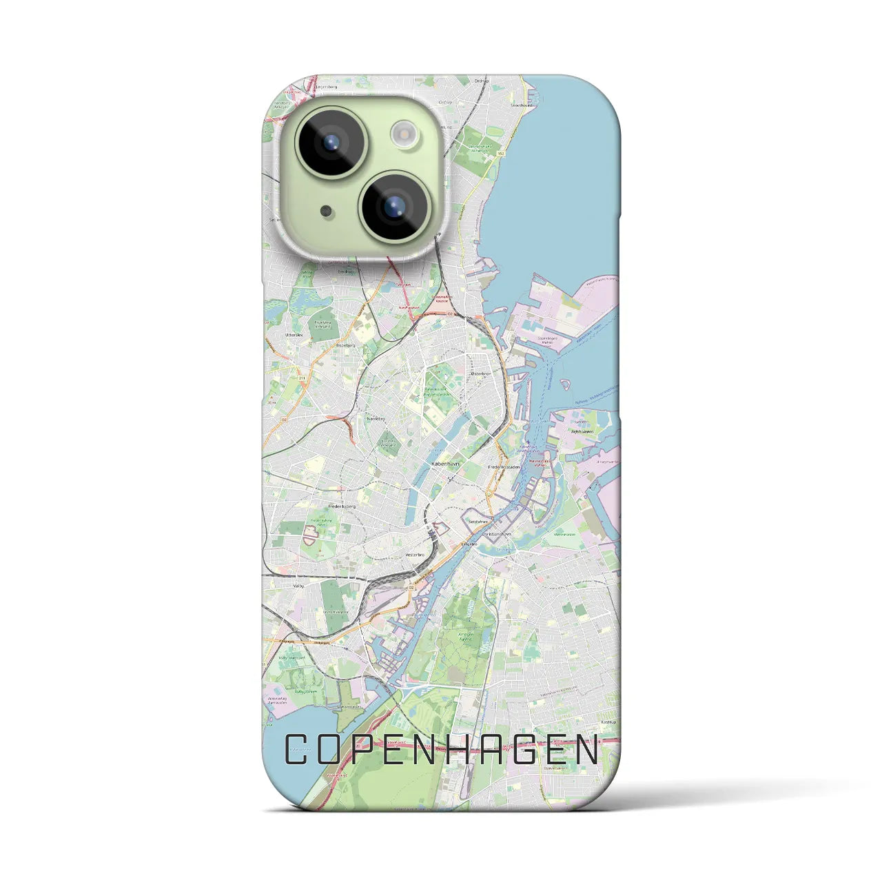 【コペンハーゲン】地図柄iPhoneケース（バックカバータイプ・ナチュラル）iPhone 15 用