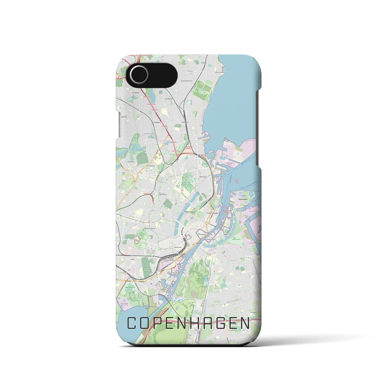 【コペンハーゲン】地図柄iPhoneケース（バックカバータイプ・ナチュラル）iPhone SE（第3 / 第2世代） / 8 / 7 / 6s / 6 用