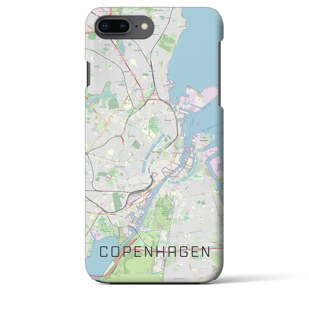 【コペンハーゲン】地図柄iPhoneケース（バックカバータイプ・ナチュラル）iPhone 8Plus /7Plus / 6sPlus / 6Plus 用