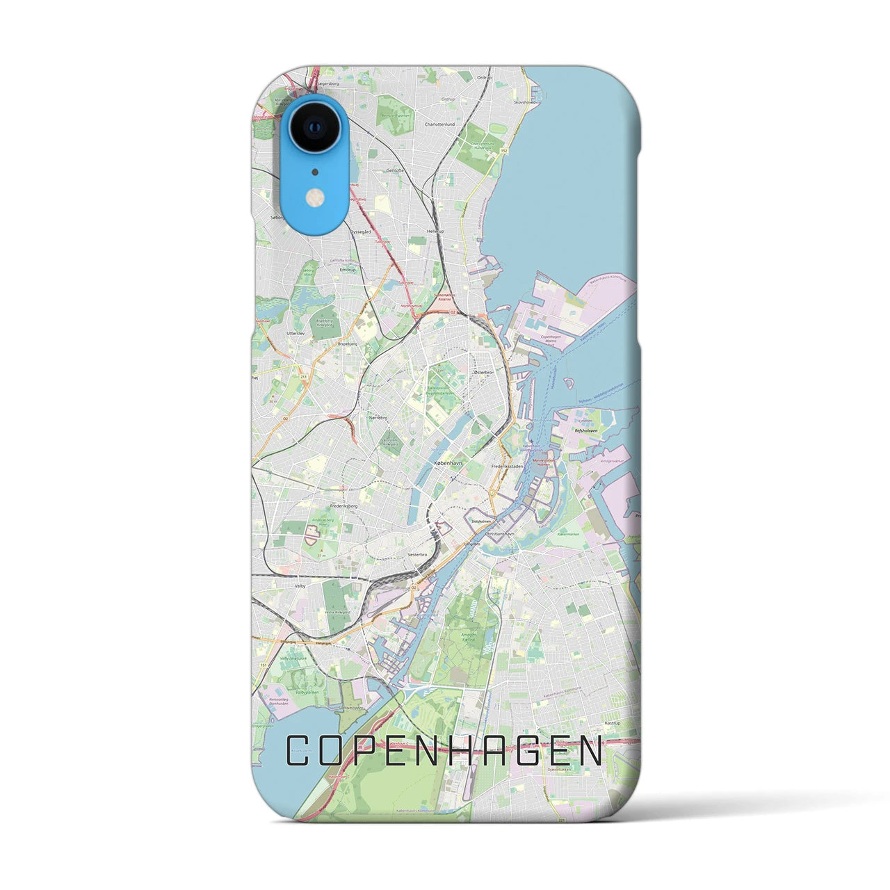 【コペンハーゲン】地図柄iPhoneケース（バックカバータイプ・ナチュラル）iPhone XR 用