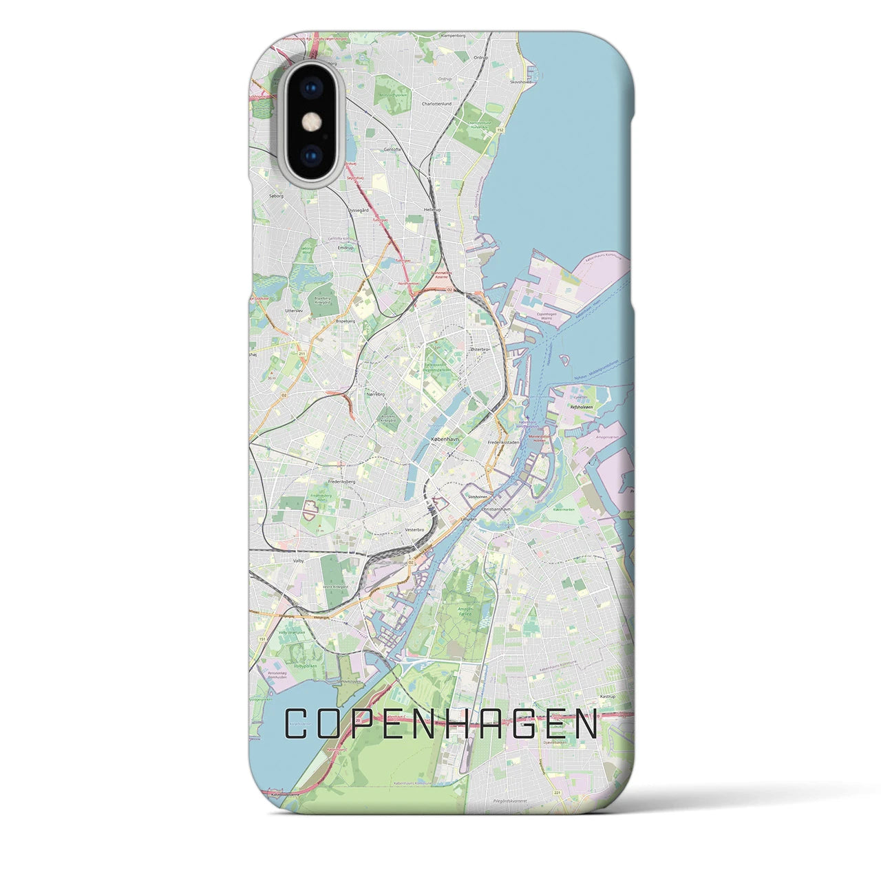 【コペンハーゲン】地図柄iPhoneケース（バックカバータイプ・ナチュラル）iPhone XS Max 用