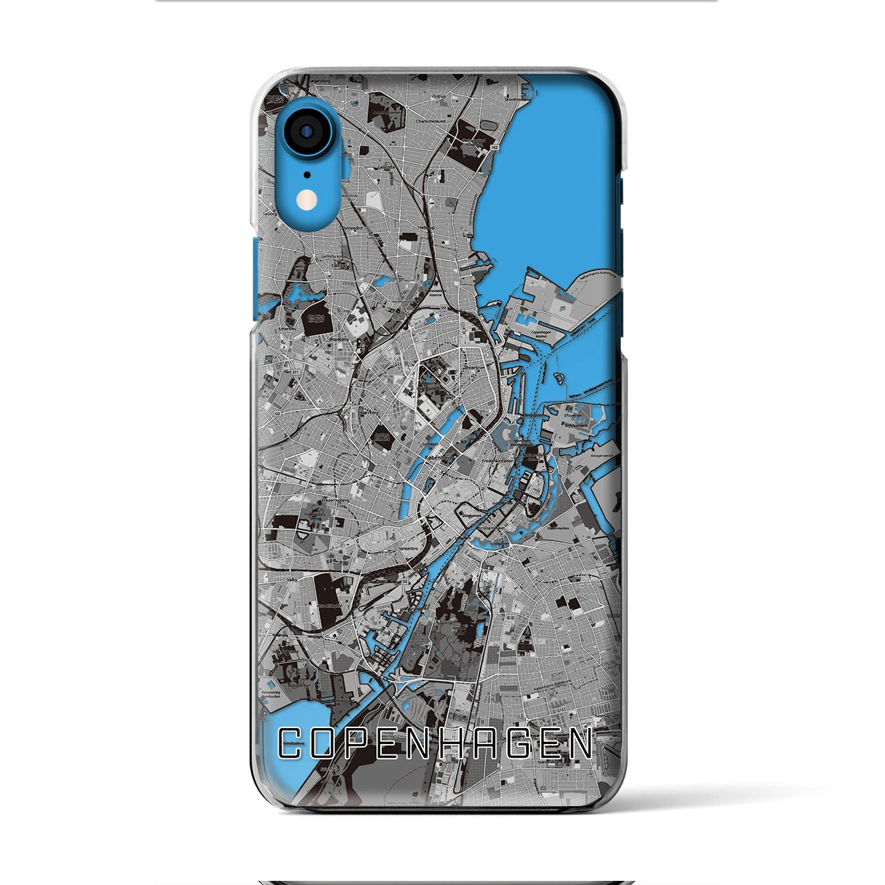 【コペンハーゲン】地図柄iPhoneケース（クリアタイプ・モノトーン）iPhone XR 用
