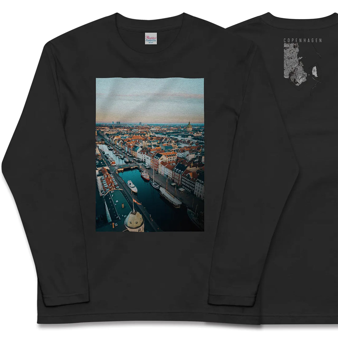 【コペンハーゲン(デンマーク)】Map World ロングスリーブTシャツ