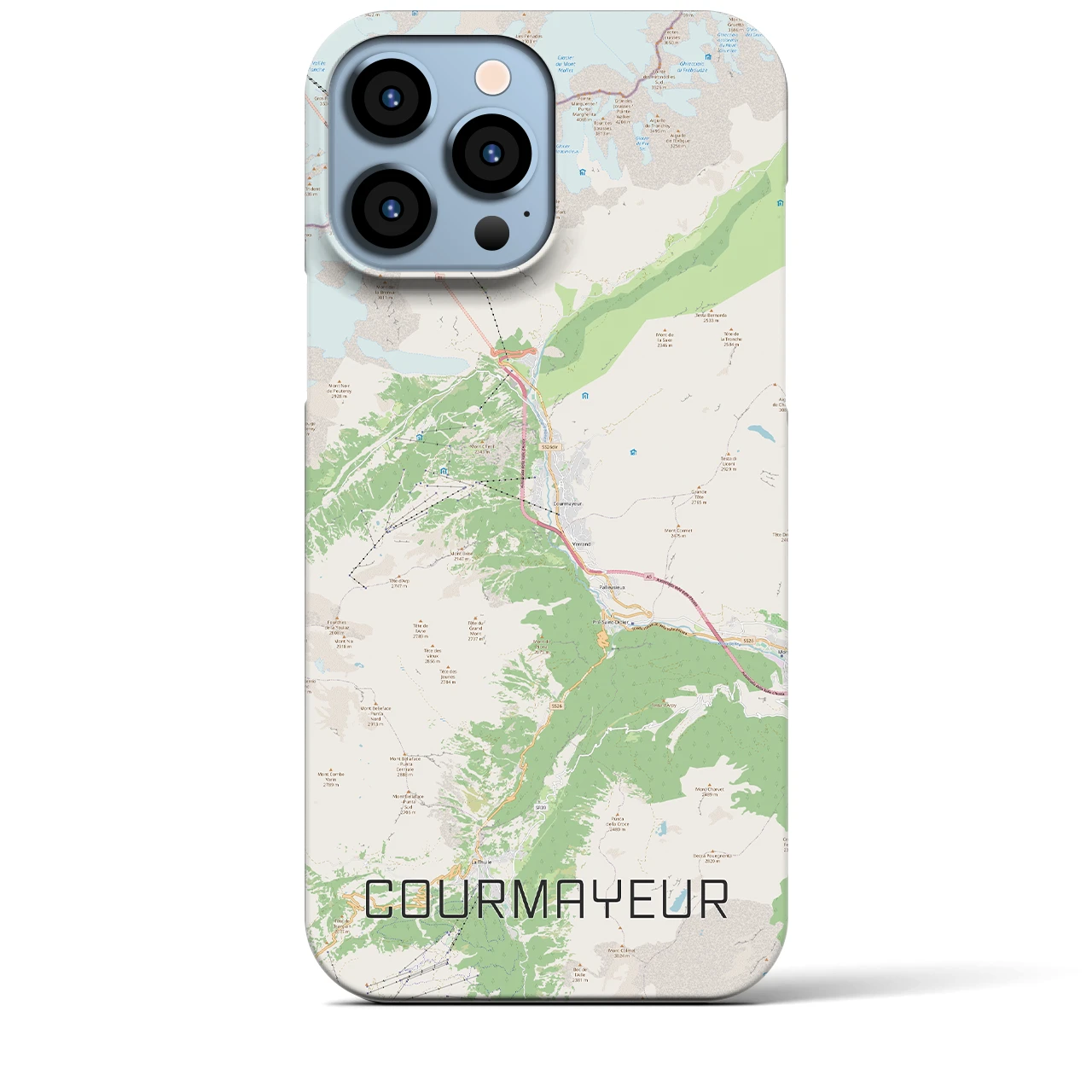 【クールマイユール】地図柄iPhoneケース（バックカバータイプ・ナチュラル）iPhone 13 Pro Max 用