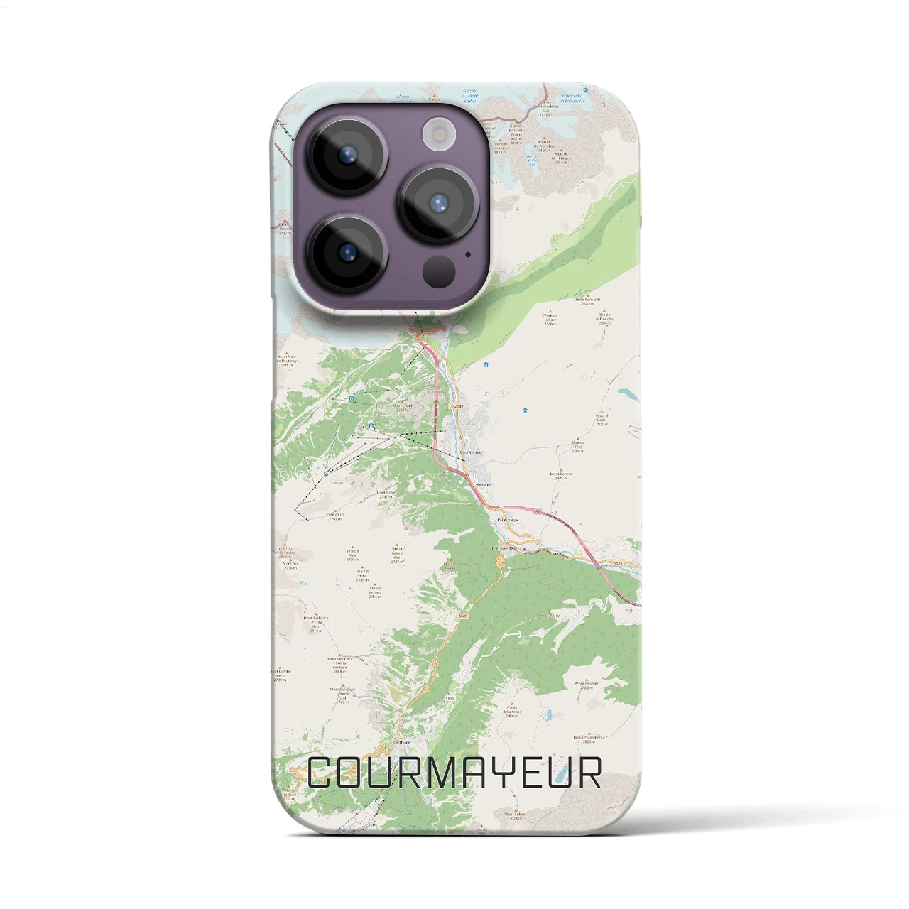 【クールマイユール】地図柄iPhoneケース（バックカバータイプ・ナチュラル）iPhone 14 Pro 用