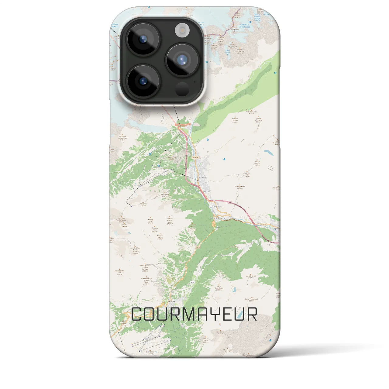【クールマイユール】地図柄iPhoneケース（バックカバータイプ・ナチュラル）iPhone 15 Pro Max 用