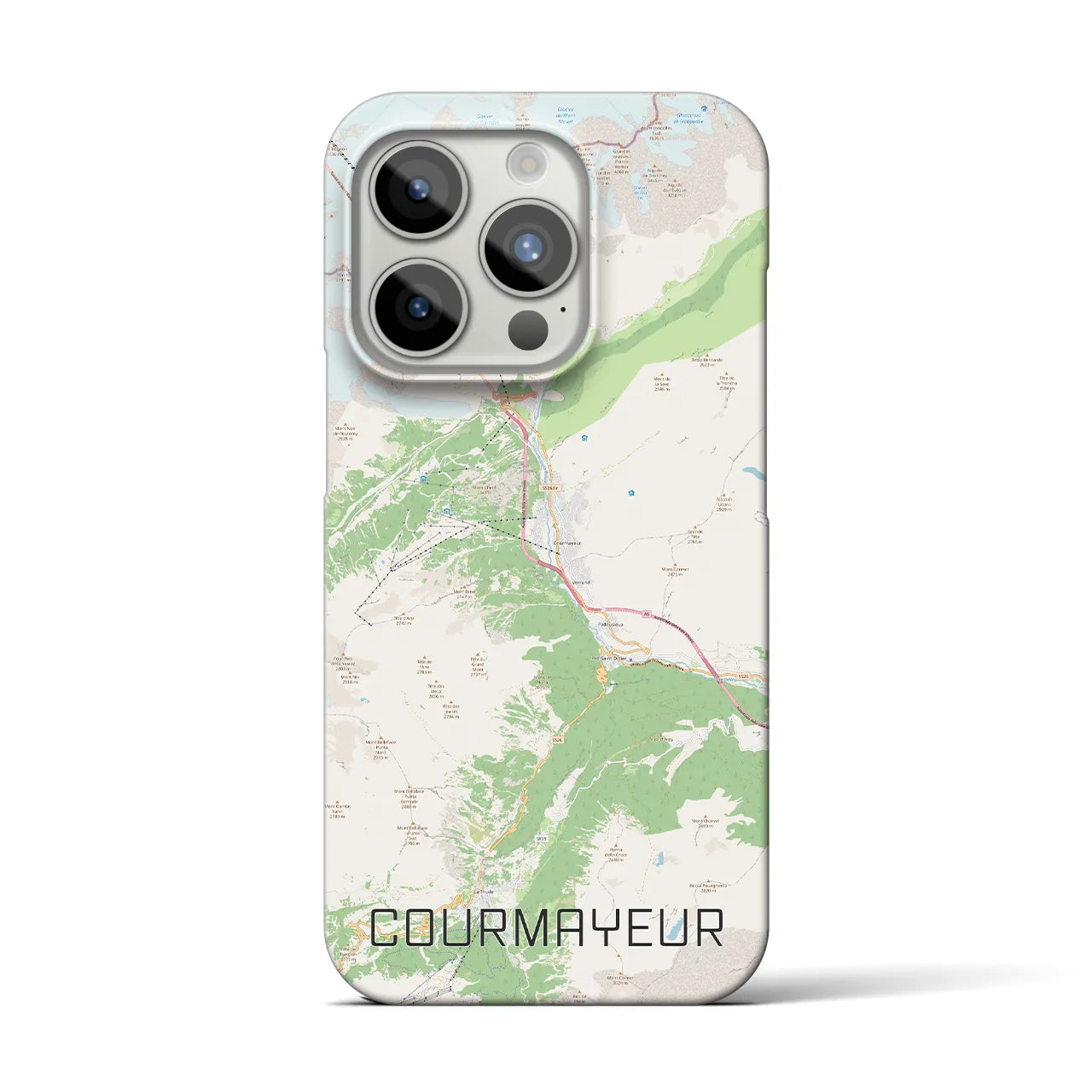 【クールマイユール】地図柄iPhoneケース（バックカバータイプ・ナチュラル）iPhone 15 Pro 用