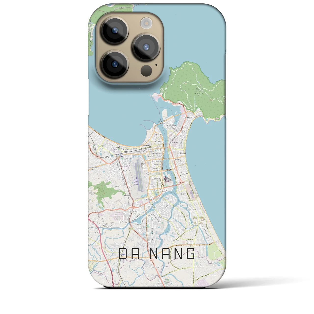 【ダナン】地図柄iPhoneケース（バックカバータイプ・ナチュラル）iPhone 14 Pro Max 用