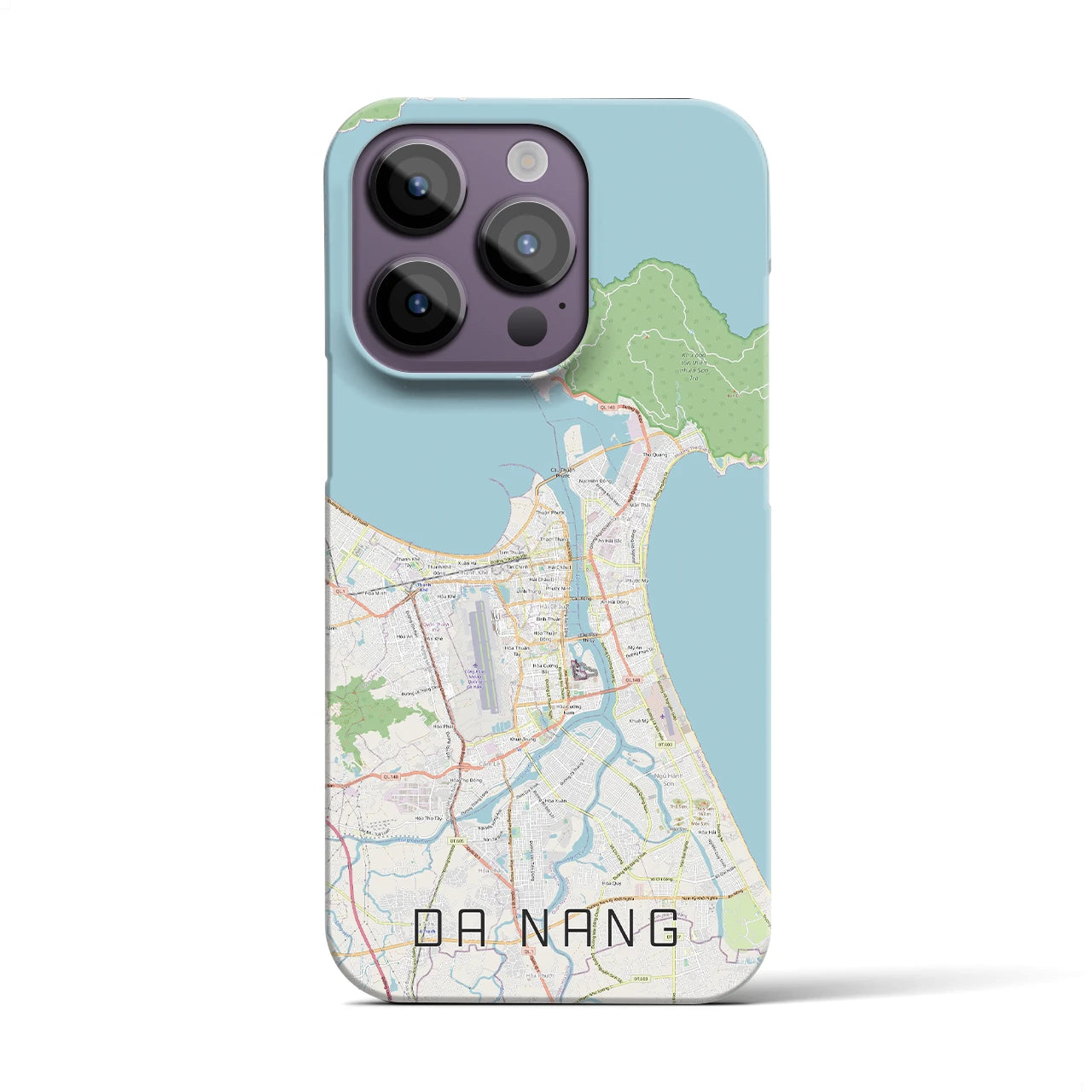 【ダナン】地図柄iPhoneケース（バックカバータイプ・ナチュラル）iPhone 14 Pro 用