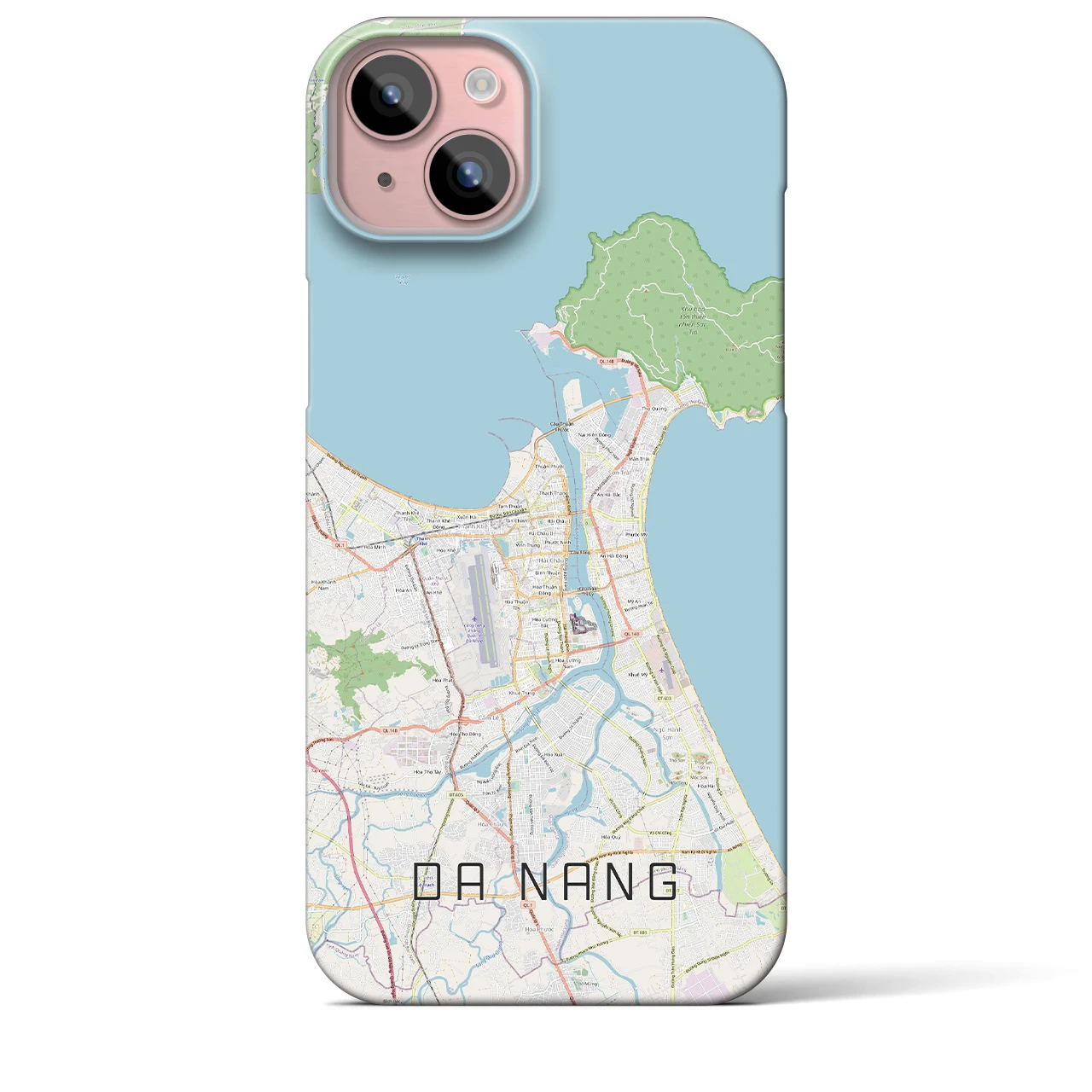 【ダナン】地図柄iPhoneケース（バックカバータイプ・ナチュラル）iPhone 15 Plus 用
