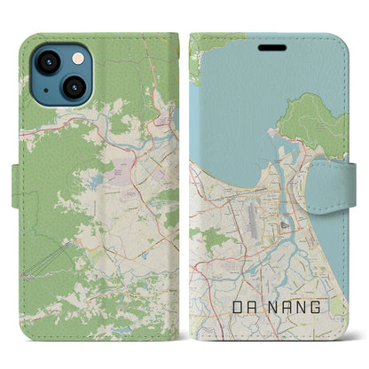 【ダナン（ベトナム）】地図柄iPhoneケース（手帳タイプ）ナチュラル・iPhone 13 用