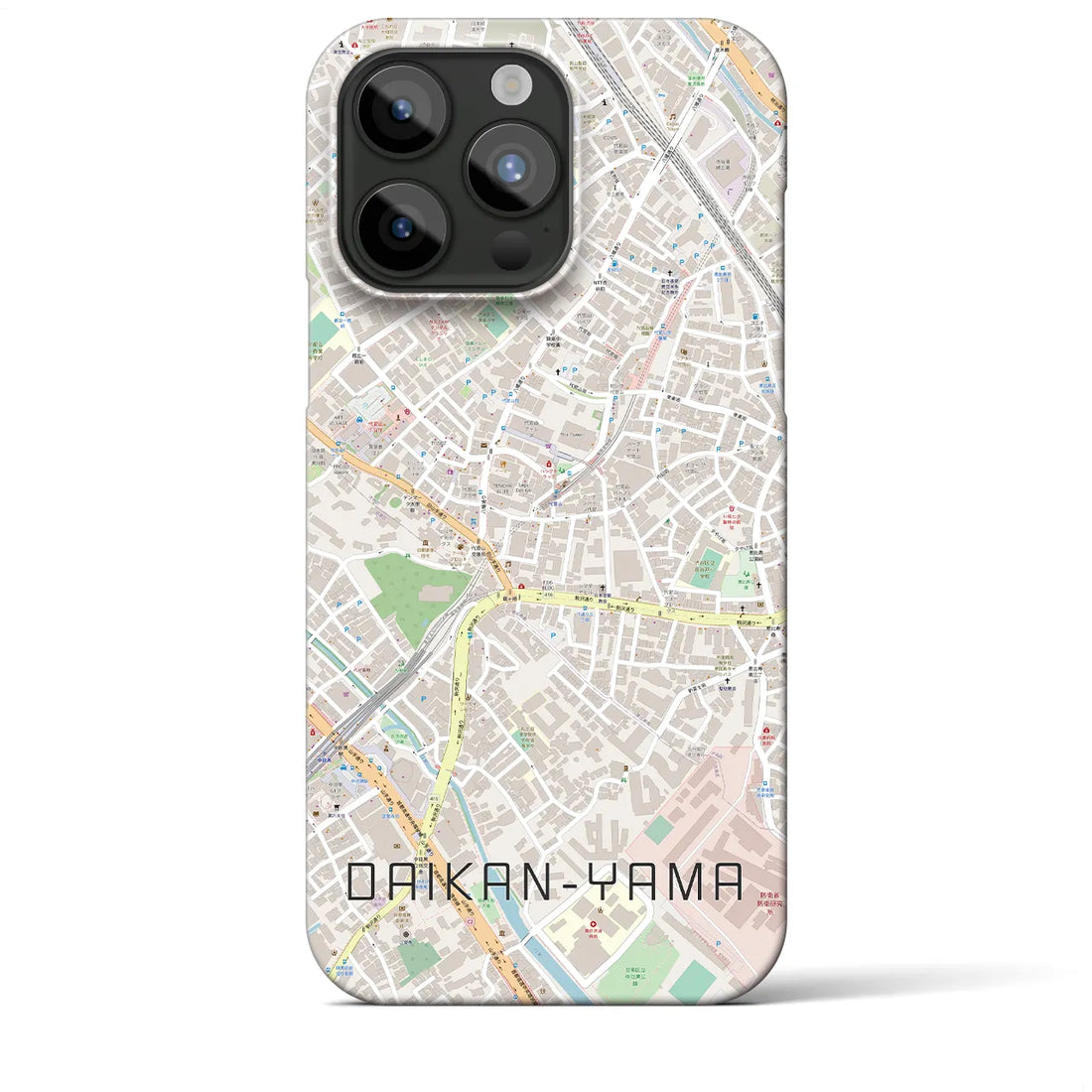 【代官山】地図柄iPhoneケース（バックカバータイプ・ナチュラル）iPhone 15 Pro Max 用