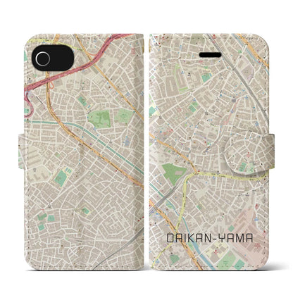 【代官山（東京都）】地図柄iPhoneケース（手帳タイプ）ナチュラル・iPhone SE（第3 / 第2世代） / 8 / 7 / 6s / 6 用