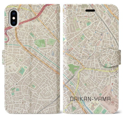 【代官山（東京都）】地図柄iPhoneケース（手帳タイプ）ナチュラル・iPhone XS Max 用