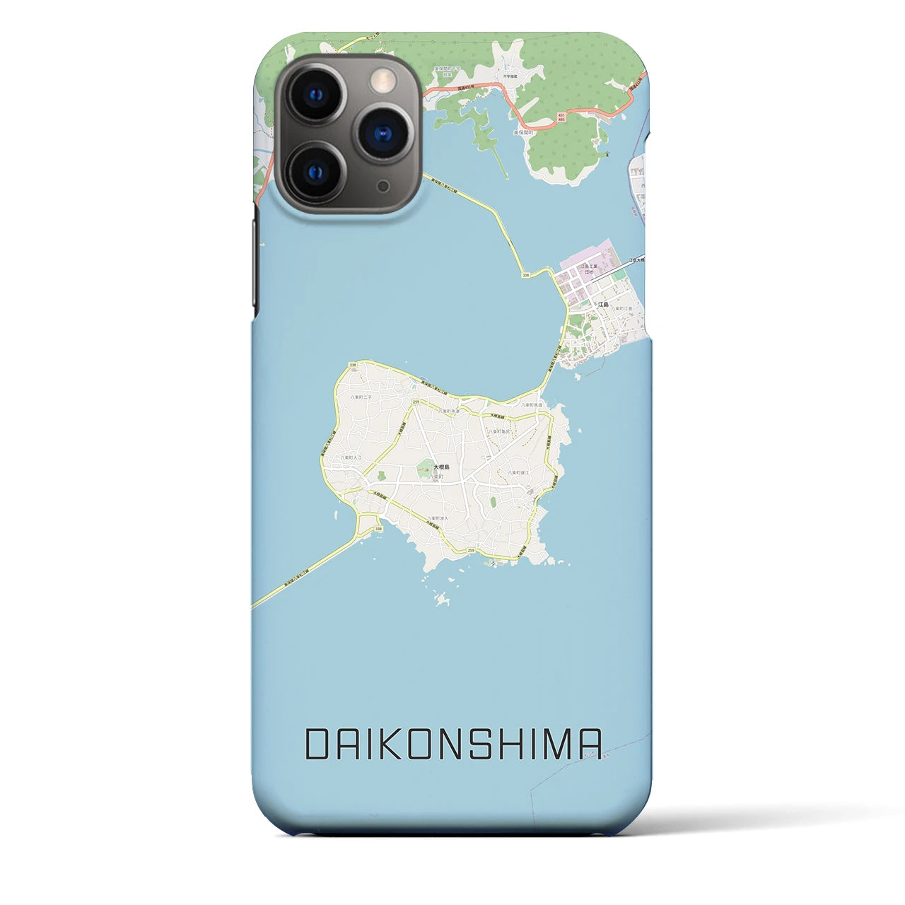 【大根島】地図柄iPhoneケース（バックカバータイプ・ナチュラル）iPhone 11 Pro Max 用