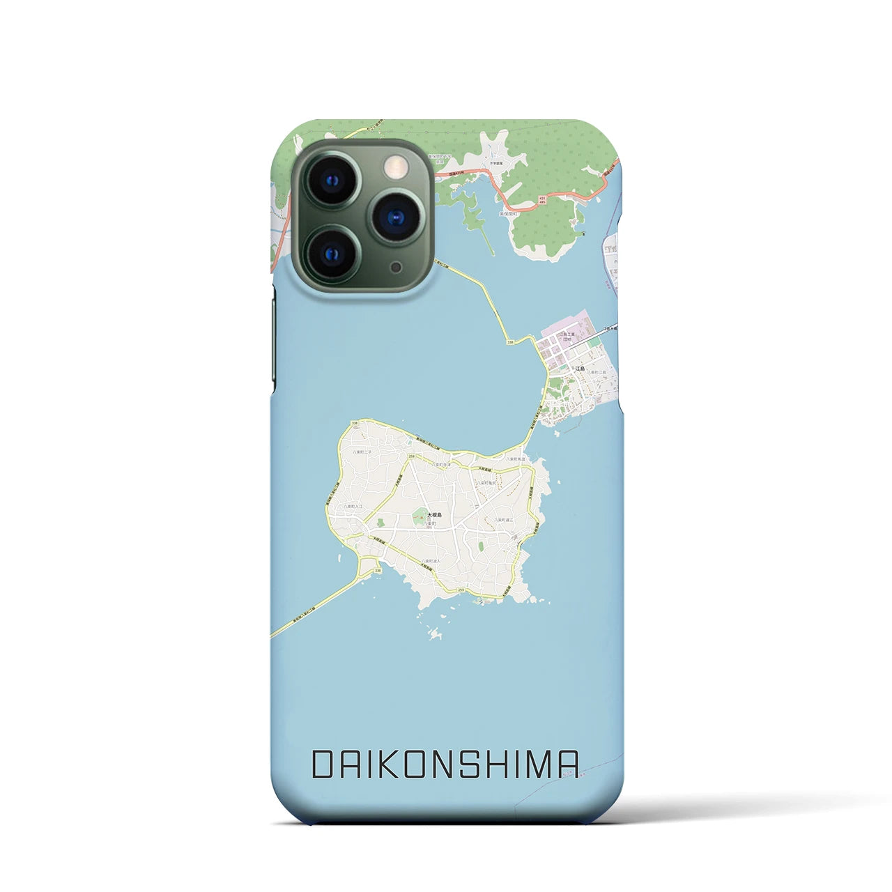 【大根島】地図柄iPhoneケース（バックカバータイプ・ナチュラル）iPhone 11 Pro 用