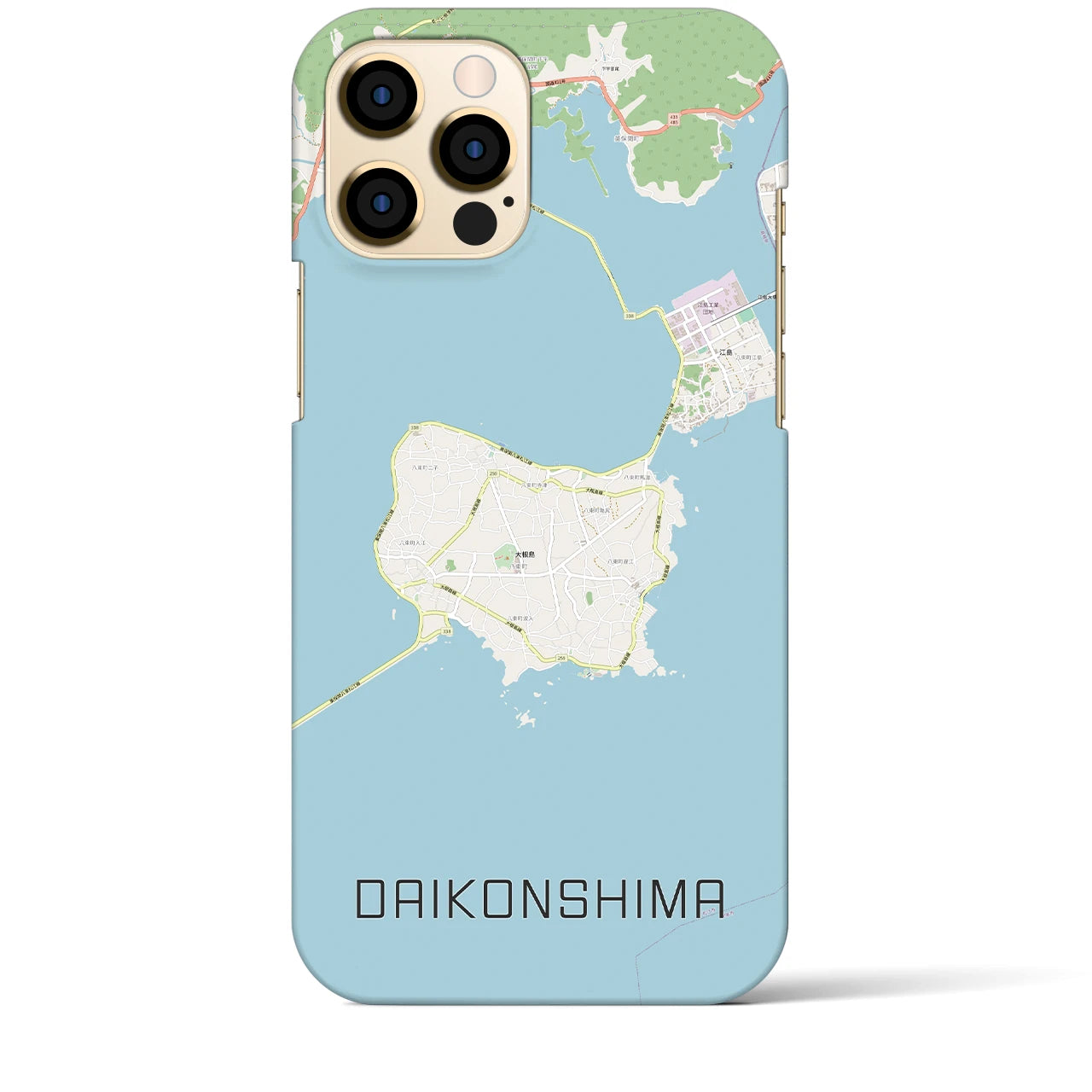 【大根島】地図柄iPhoneケース（バックカバータイプ・ナチュラル）iPhone 12 Pro Max 用