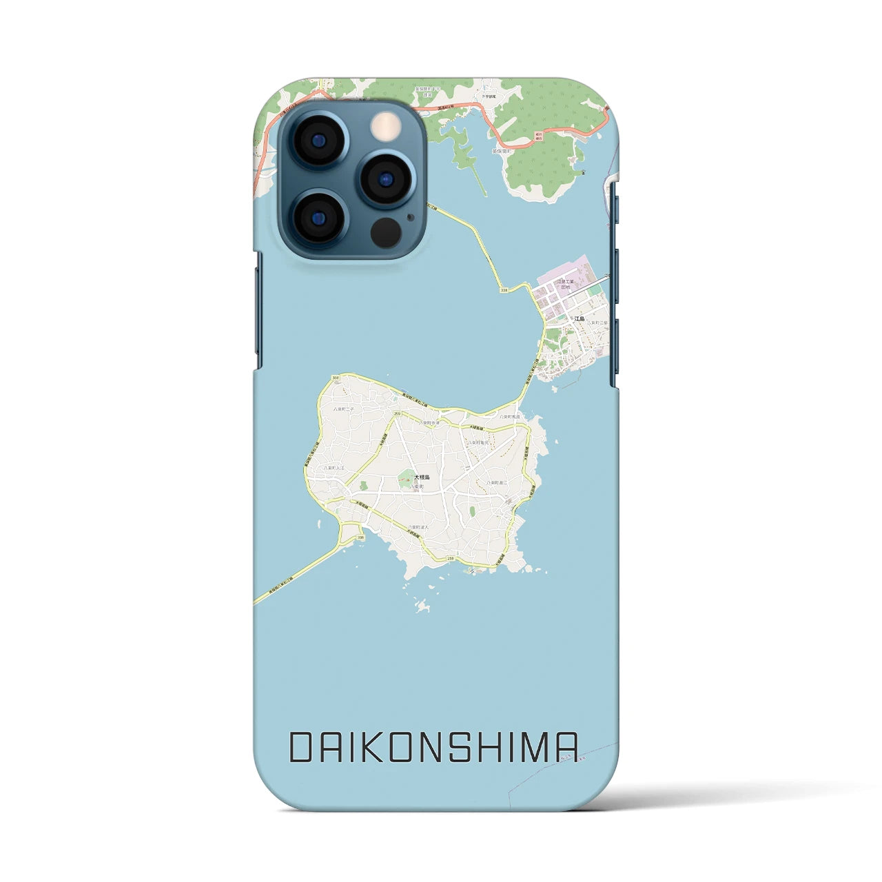 【大根島】地図柄iPhoneケース（バックカバータイプ・ナチュラル）iPhone 12 / 12 Pro 用