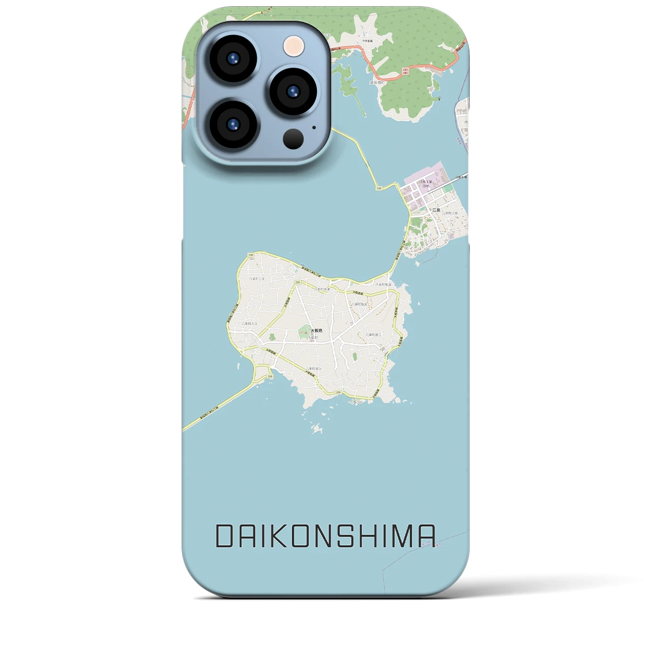 【大根島】地図柄iPhoneケース（バックカバータイプ・ナチュラル）iPhone 13 Pro Max 用