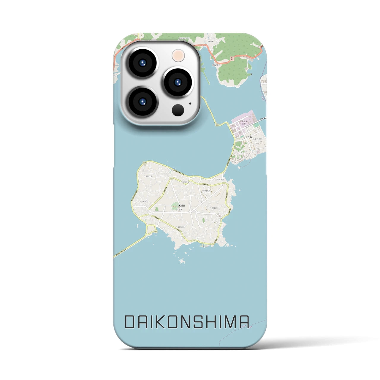 【大根島】地図柄iPhoneケース（バックカバータイプ・ナチュラル）iPhone 13 Pro 用