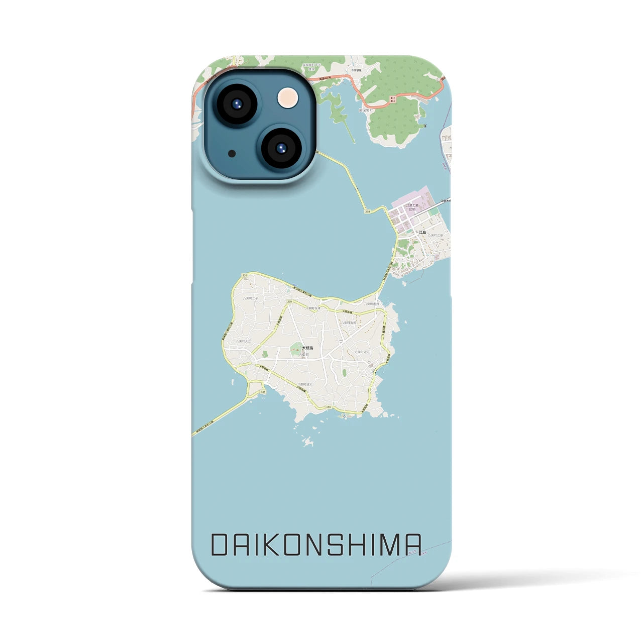 【大根島】地図柄iPhoneケース（バックカバータイプ・ナチュラル）iPhone 13 用