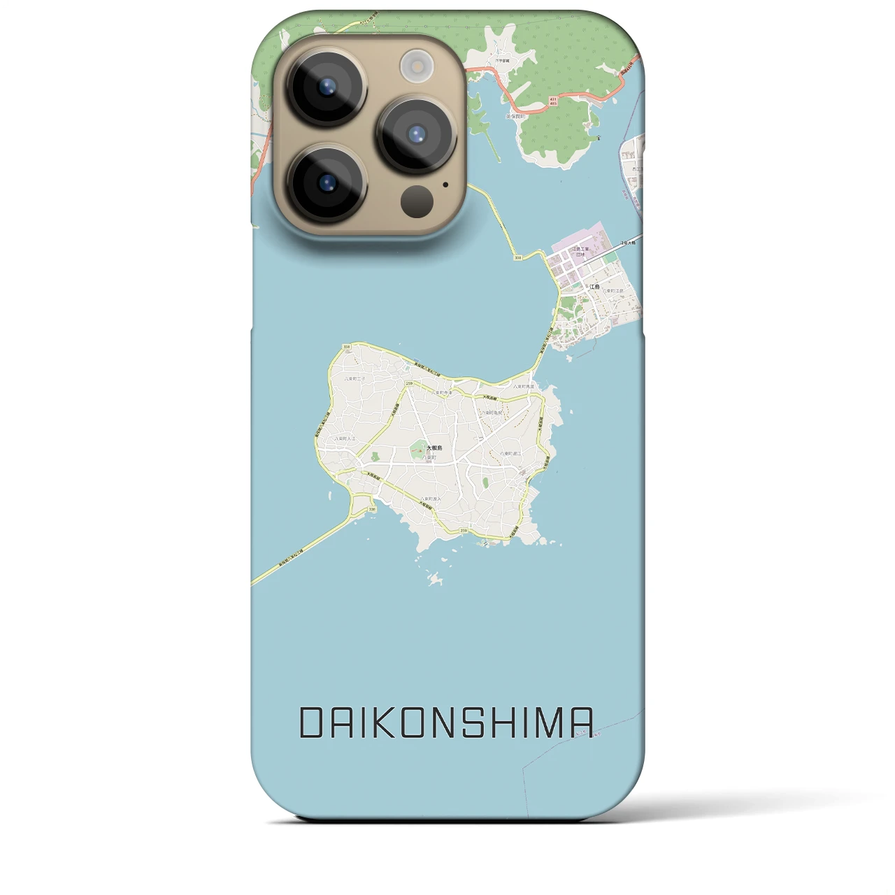 【大根島】地図柄iPhoneケース（バックカバータイプ・ナチュラル）iPhone 14 Pro Max 用