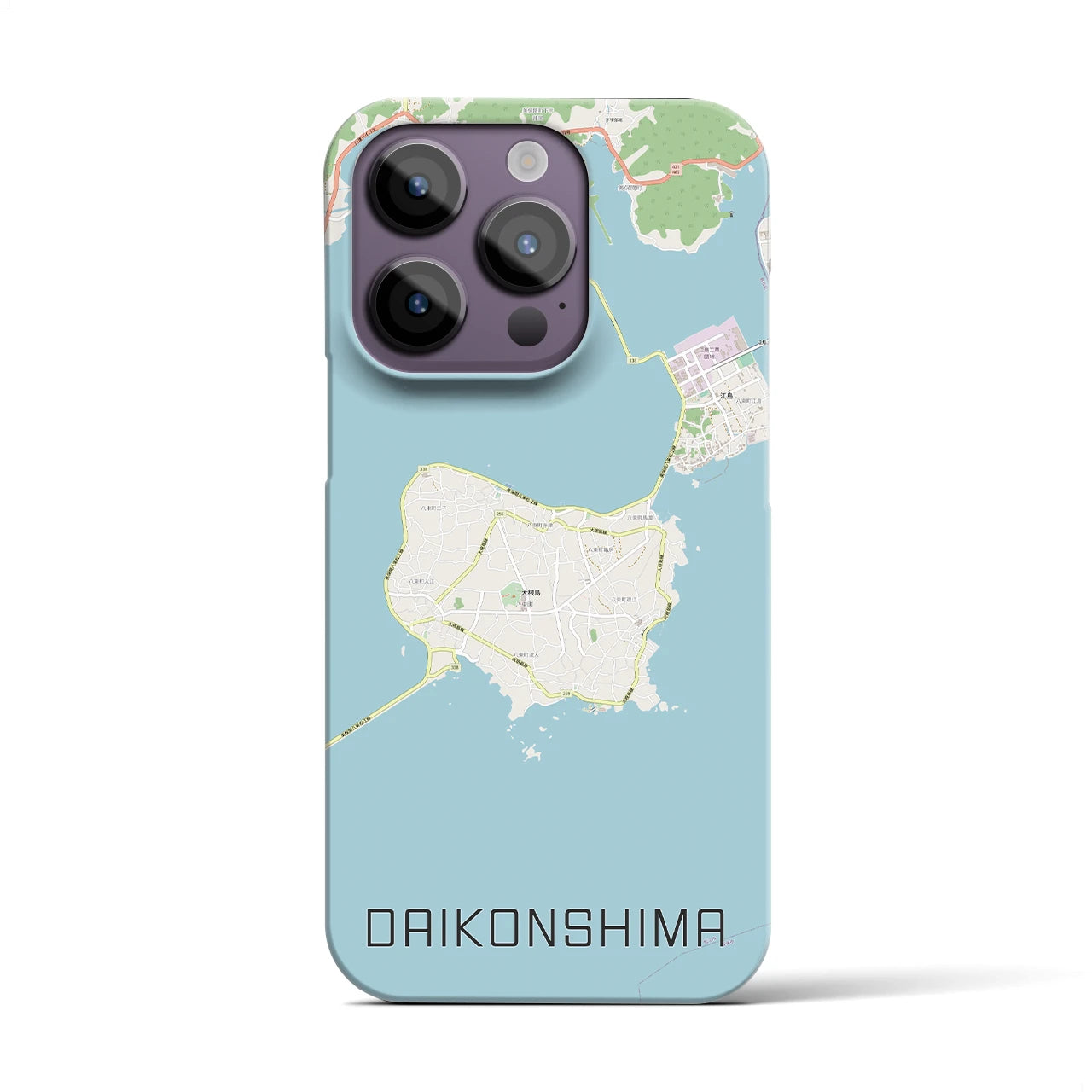 【大根島】地図柄iPhoneケース（バックカバータイプ・ナチュラル）iPhone 14 Pro 用