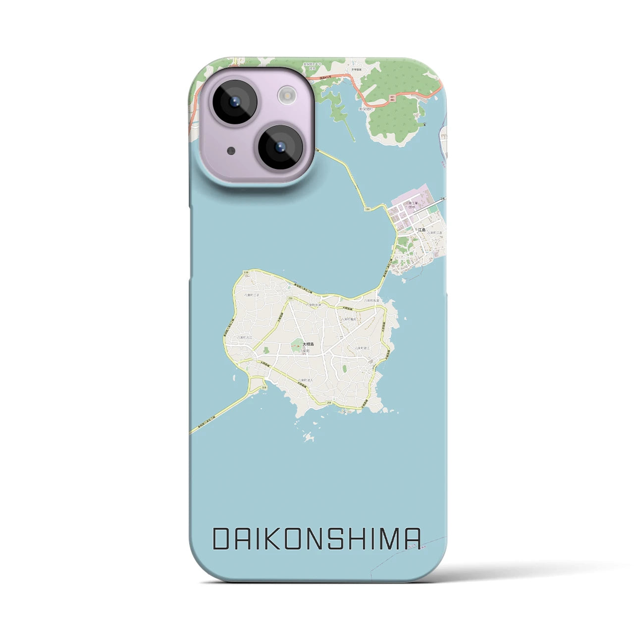 【大根島】地図柄iPhoneケース（バックカバータイプ・ナチュラル）iPhone 14 用