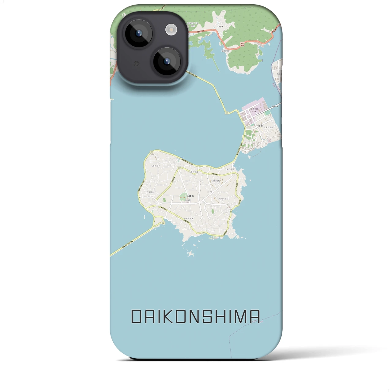 【大根島】地図柄iPhoneケース（バックカバータイプ・ナチュラル）iPhone 14 Plus 用
