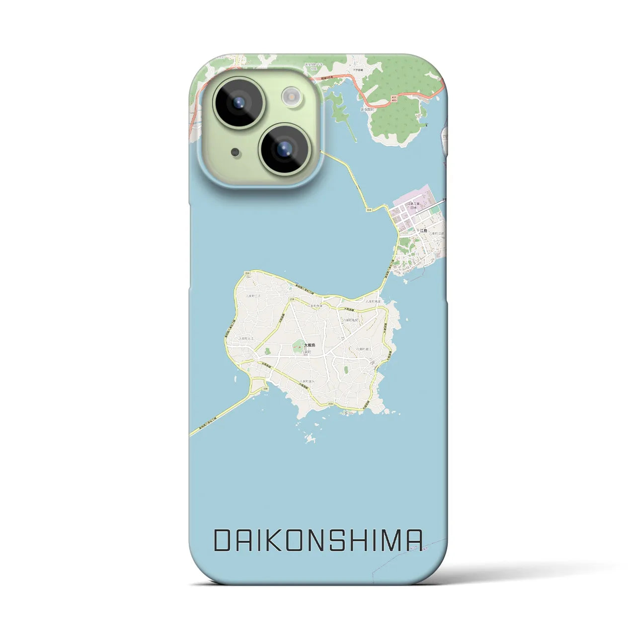 【大根島】地図柄iPhoneケース（バックカバータイプ・ナチュラル）iPhone 15 用
