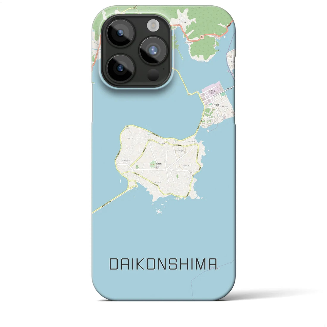 【大根島】地図柄iPhoneケース（バックカバータイプ・ナチュラル）iPhone 15 Pro Max 用