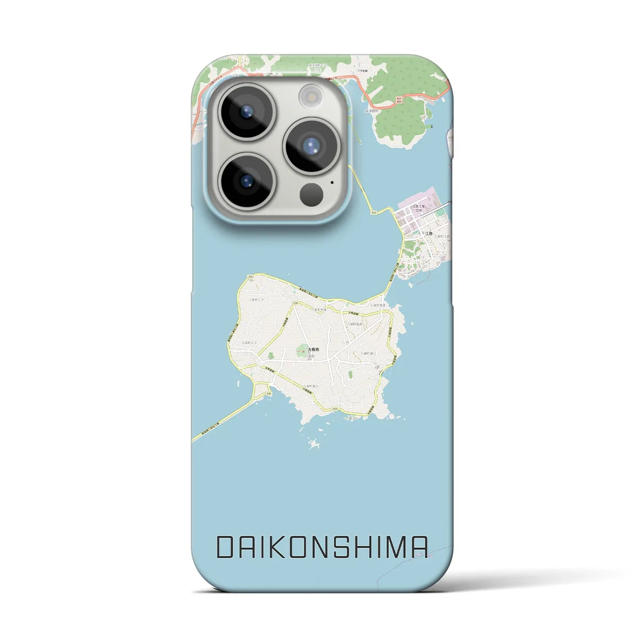 【大根島】地図柄iPhoneケース（バックカバータイプ・ナチュラル）iPhone 15 Pro 用