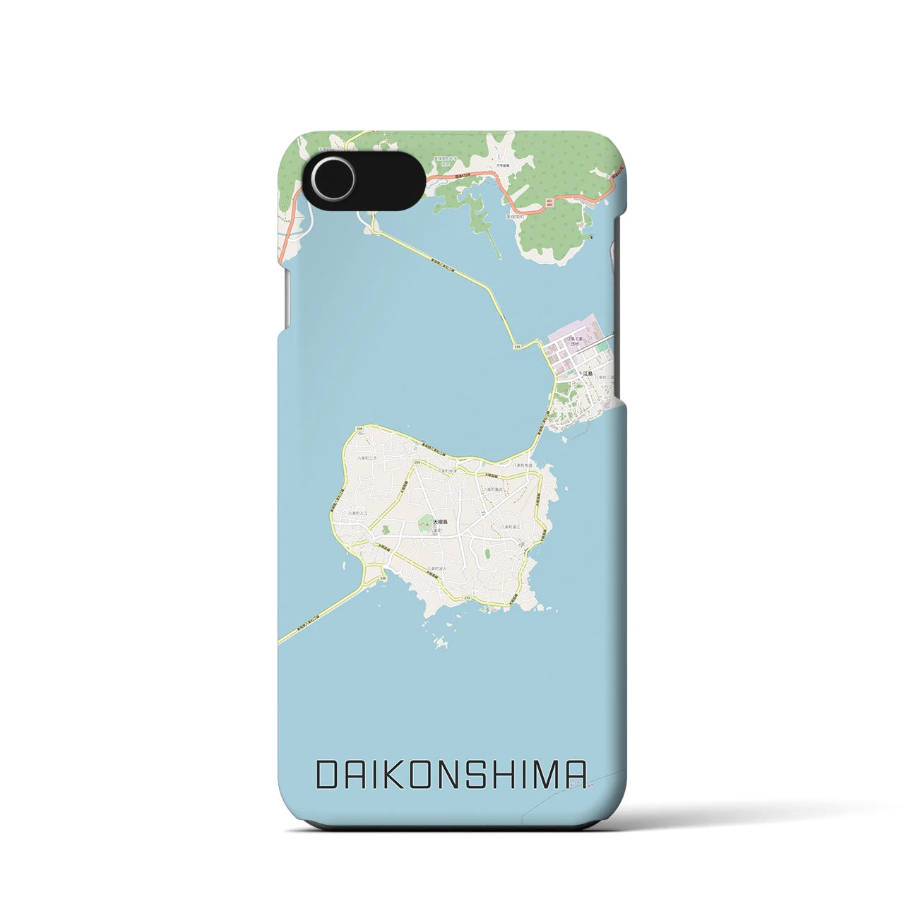 【大根島】地図柄iPhoneケース（バックカバータイプ・ナチュラル）iPhone SE（第3 / 第2世代） / 8 / 7 / 6s / 6 用