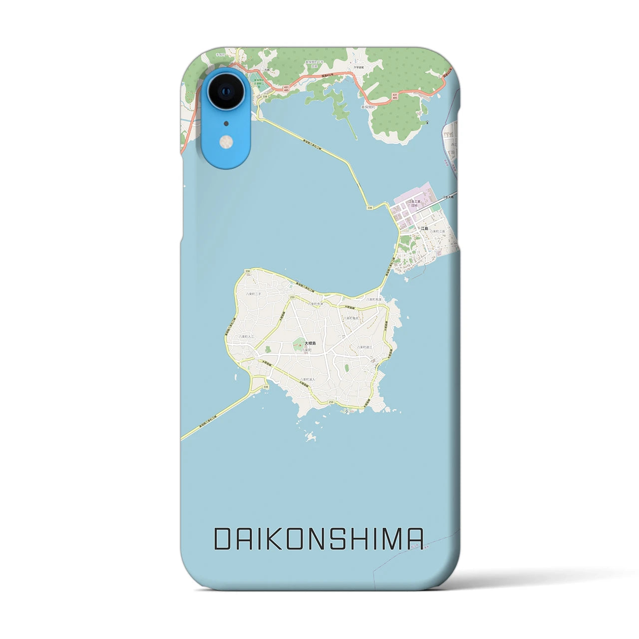【大根島】地図柄iPhoneケース（バックカバータイプ・ナチュラル）iPhone XR 用