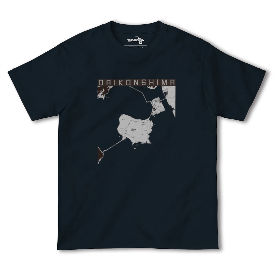 【大根島（島根県）】地図柄ヘビーウェイトTシャツ