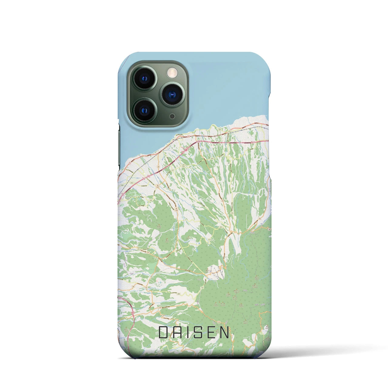 【大山】地図柄iPhoneケース（バックカバータイプ・ナチュラル）iPhone 11 Pro 用