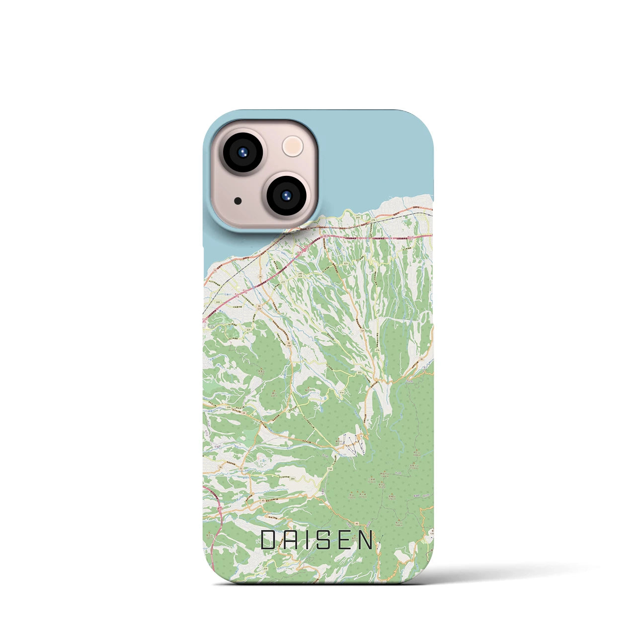 【大山】地図柄iPhoneケース（バックカバータイプ・ナチュラル）iPhone 13 mini 用
